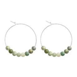 Petites créoles jade & argent