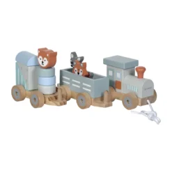 Petit train rayé animaux du zoo Gris