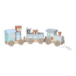 Petit train rayé animaux du zoo Gris