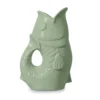 Pichet ou vase céramique poisson matcha vert clair