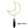 Pince à cheveux broche en agate noire