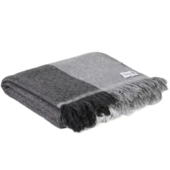 Plaid cachemire et laine beige gris
