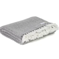 Plaid cachemire et laine gris foncé