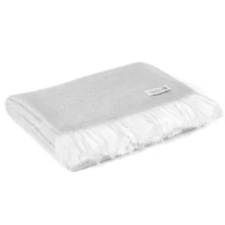 Plaid cachemire et laine gris argent