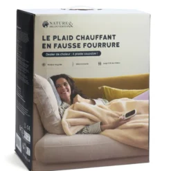 Plaid chauffant fausse fourrure recyclée