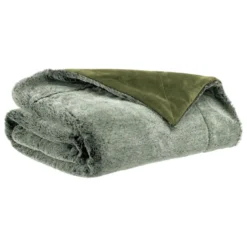 Plaid kinta olive 130 x 160 cm vivaraise