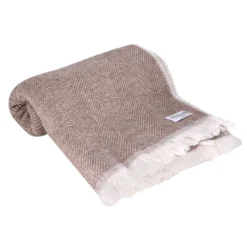 Plaid laine marron glacé