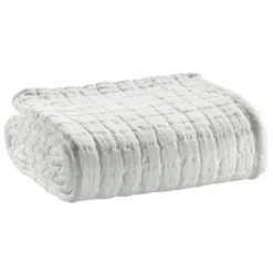 Plaid stonewashed swami blanc 130 x 200…