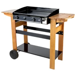 Plancha à gaz ascain sur chariot en bois