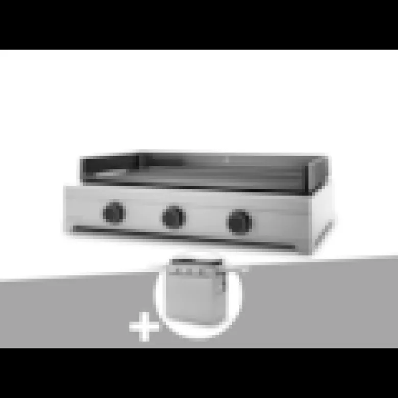 Plancha gaz modern 75 inox avec chariot - forge adour
