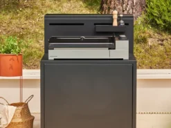 Plancha à gaz premium 60 chassis acier noir et gris - forge adour