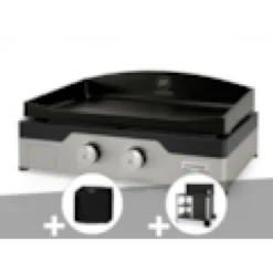 Plancha gaz signature allure 260 duo + housse de protection + desserte - le marq