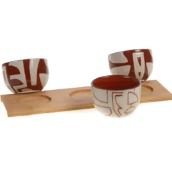 Plateau et ses 3 bols ambre