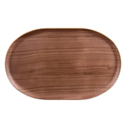 Plateau ovale brun 40x25 cm
