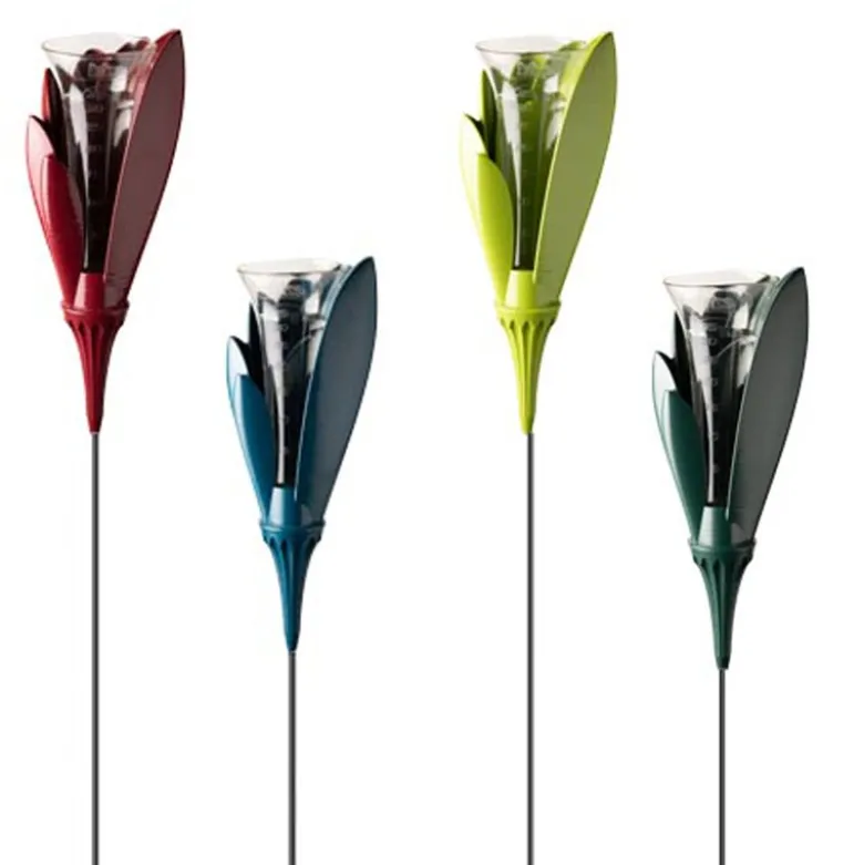 Pluviomètre de jardin design vert anis