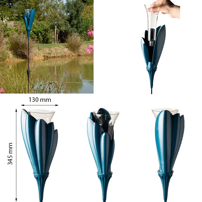 Pluviomètre de jardin design vert anis