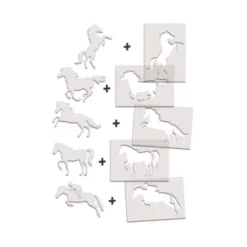 Pochoirs artistiques geants les chevaux