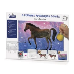 Pochoirs artistiques geants les chevaux