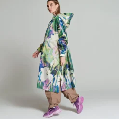 Poncho de pluie recyclé Rainkiss Fleurs