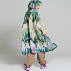 Poncho de pluie recyclé Rainkiss Fleurs