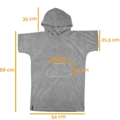 Poncho enfant , sortie de bain - gris