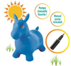 Poney sauteur gonflable bleu