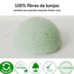 Éponge konjac naturelle à l'aloe vera