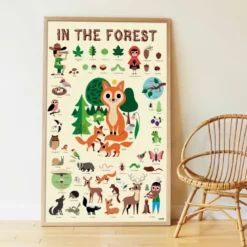 Poster en stickers - forêt - 3-8 ans