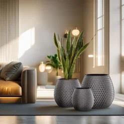 Pot de fleurs anthracite intérieur-extérieur 50l