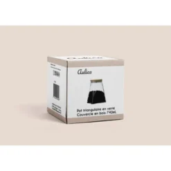 Pot triangulaire avec couvercle en bois 740ml