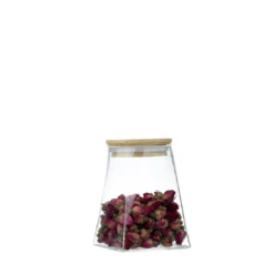 Pot triangulaire avec couvercle en bois 740ml