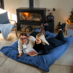 Pouf d'intérieur xxl - bleu marine