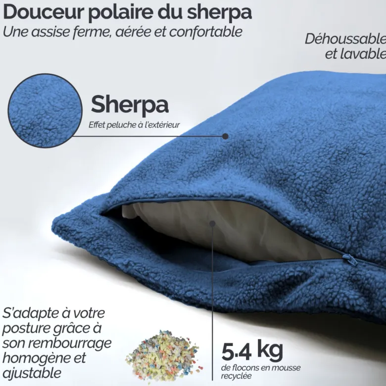 Pouf d'intérieur xxl - bleu marine