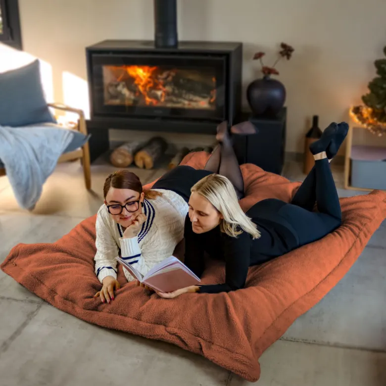 Pouf d'intérieur xxl - terracotta