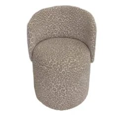 Pouf fauteuil eclipse léopard Crème