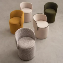 Pouf fauteuil eclipse léopard Crème