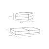 Pouf modulable - tissu extérieur à rayures Anthracite