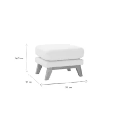 Pouf repose-pieds déhoussable en tissu effet laine bouclée blanc cassé oslo