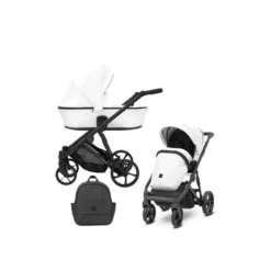 Poussette arizo 12 white eco cadre noir