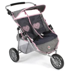 Poussette jogger 3 roues pour poupées ju