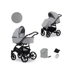 Poussette mata 09 b grey cadre noir