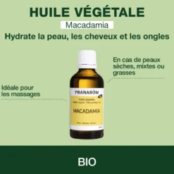 Pranarom - huile végétale de macadamia - bio