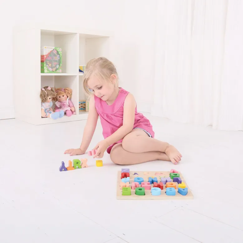 Puzzle abc majuscules en bois