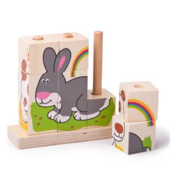 Puzzle de blocs à empiler d'animaux