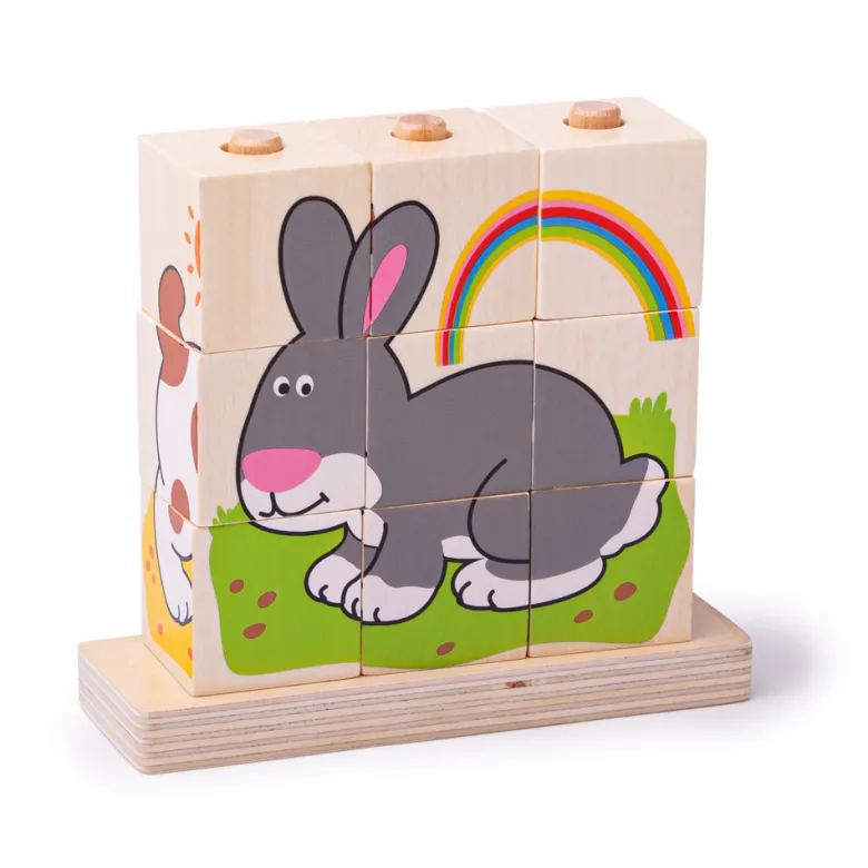 Puzzle de blocs à empiler d'animaux