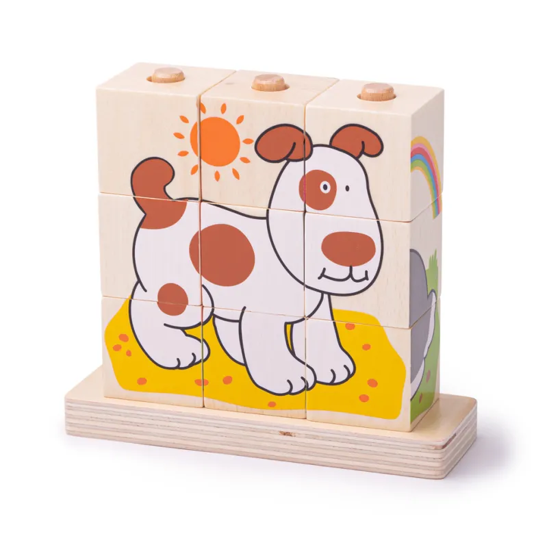Puzzle de blocs à empiler d'animaux