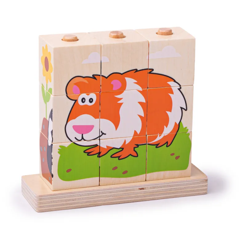 Puzzle de blocs à empiler d'animaux