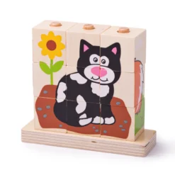 Puzzle de blocs à empiler d'animaux