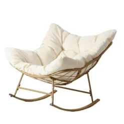 Quito fauteuil à bascule d'intérieur et d'extérieur beige