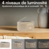 Radio réveil led avec finition bois
